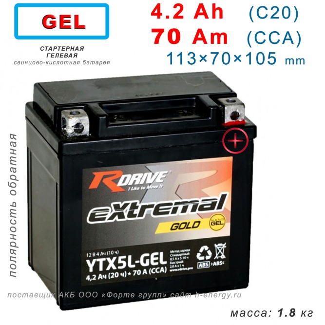 RDrive Gold YTX5L-GEL