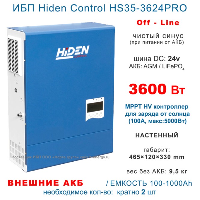 Hiden Control HS35-3624PRO (24v, 3.6kВт)