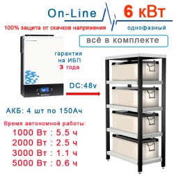 на дом Stark 6200 INV (On-Line) с 4×150Ah АКБ