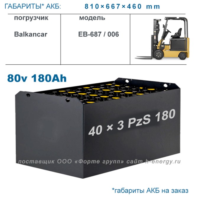 2×40 3PzS180 аккумулятор 80v 180Ah