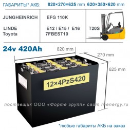 12×4 PzS 420 аккумулятор 24v 420Ah