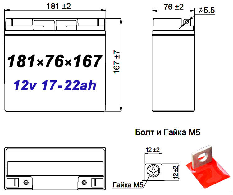 FB 18-12 Alfa (Alarm Force) габарит и клемма