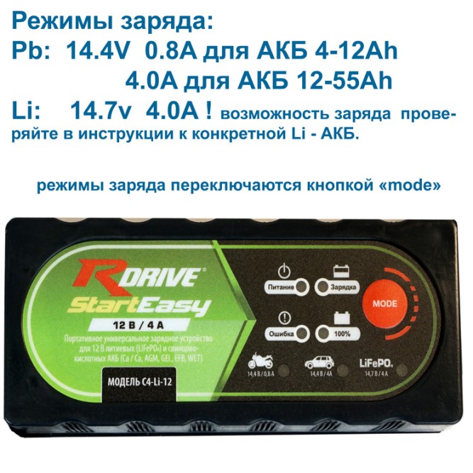 ЗУ RDrive StartEasy C4-Li-12