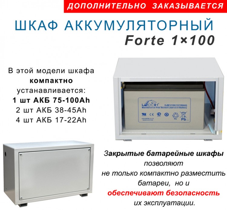 рекомендуем дополнительно заказать шкаф ФОРТЕ 1-100 для АКБ