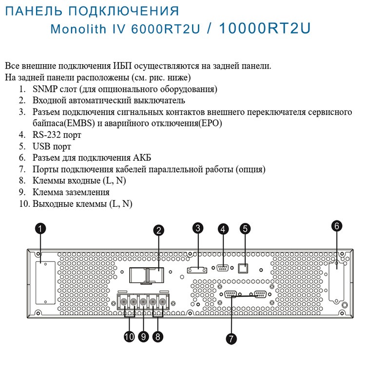 подключение ИБП IV 6000RT2U