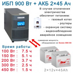Экономичный:  Stark On-Line + 2х45Ah