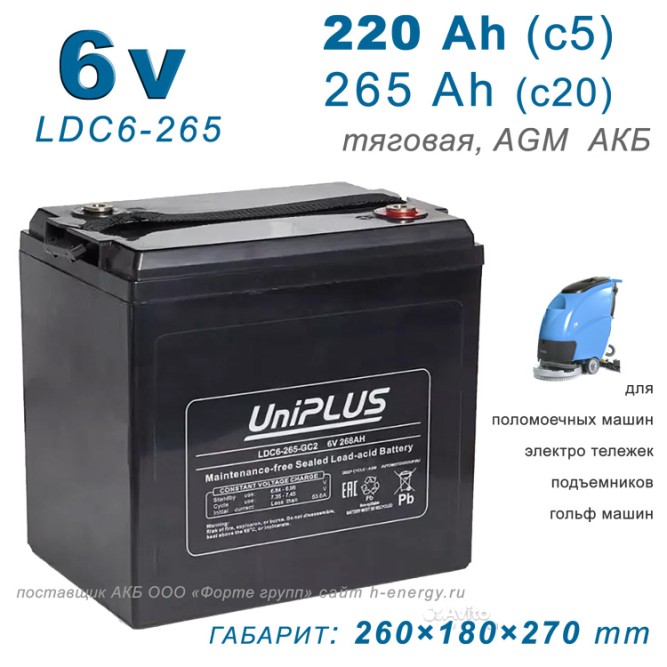 UniPlus LDC6-265-GC2 (6v 220 Ah)