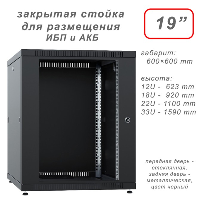 Шкаф 19” для ИБП и АКБ