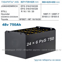 24x6PzS750 аккумулятор 48v 750Ah
