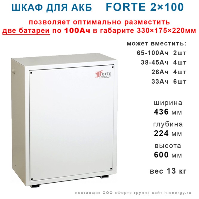 Шкаф для АКБ Форте 2х100 