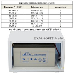 Шкаф для АКБ  Форте 1×100