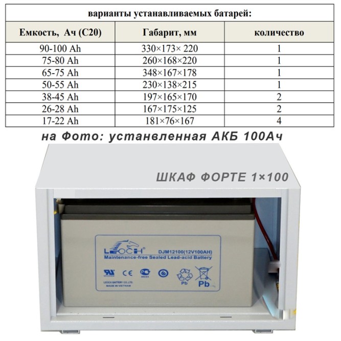 Шкаф для АКБ  Форте 1×100