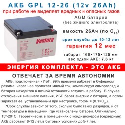 ИБП Stark 2kBa On-Line + 4×26Ah Ventura