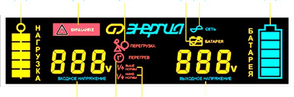 Энергия ИБП Pro-500 12v  табло контроля