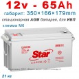 Аккумулятор Star DJM1265  (12v 65Ah)
