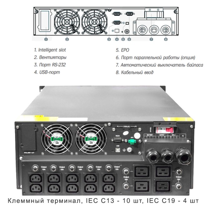 ИБП Hiden UDC9206S-RT 6kVA  (with PDU)