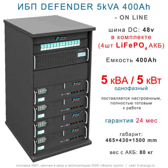 ИБП DEFENDER 5/400  (5кВт, 400Ah)