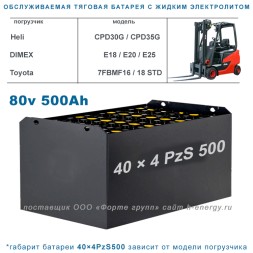 40×4 PzS 500 аккумулятор 80v 500Ah
