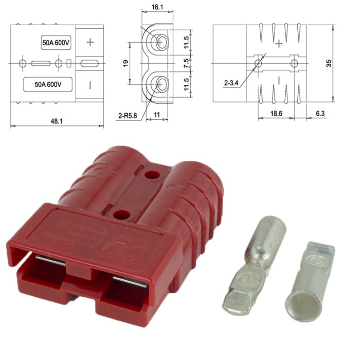 SB50 Red anderson силовой разъем 50А
