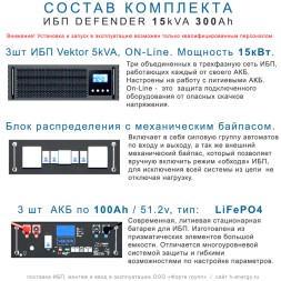 ИБП DEFENDER 15/300 трехфазный (15кВт, 300Ah)