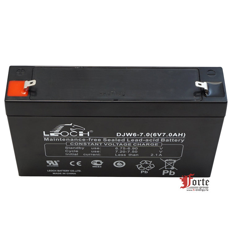 Batterie Leoch LP6-5.0 6V 5.0Ah AGM - Plomb Acide Scellée - Pour Alarme, UPS, Éclairage Urgence