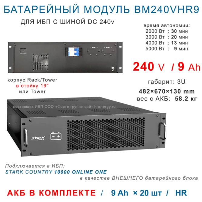 BM240VHR9 батарейный модуль 240v 9Ah