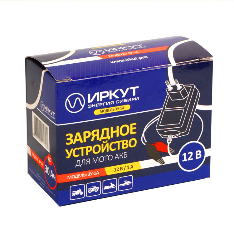зарядное 12v Иркут ЗУ-1А для мото АКБ