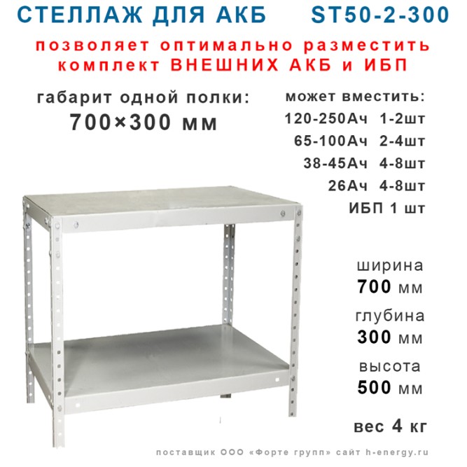 Стеллаж для АКБ  ST50-2-300