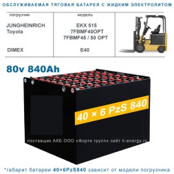 40×6 PzS 840 аккумулятор 80v 840Ah