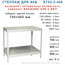 Стеллаж для АКБ  ST50-2-400