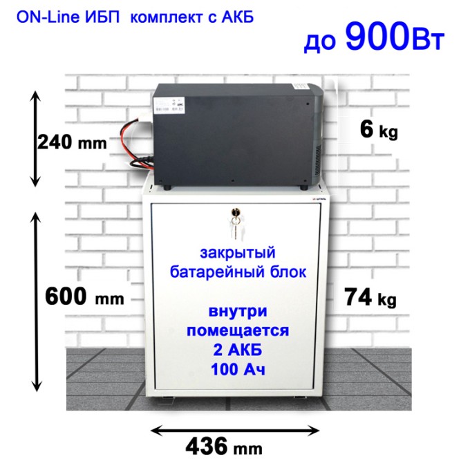 На все 100! Stark 1000 OnLine + 2×100Ah Ventura шкаф