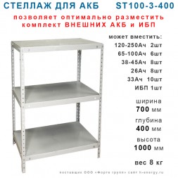 Стеллаж для АКБ  ST100-3-400