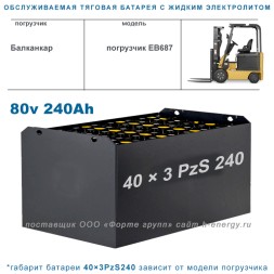 40×3 PzS 240 аккумулятор 80v 240Ah