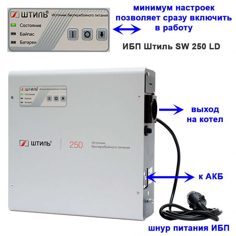 Подключение к ИБП Штиль SW250LD