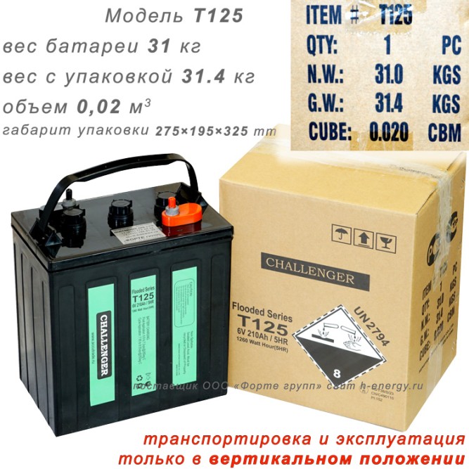 Challenger T125 (6V 210/240Ah)