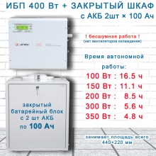 ИБП для котла Штиль SW500L + 2х100Ач в боксе.