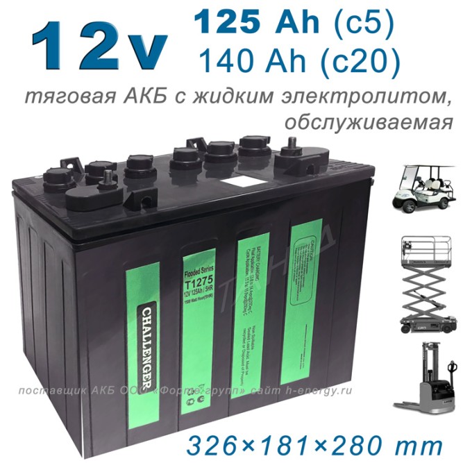 Challenger T1275 (12V 125Ah/5HR)