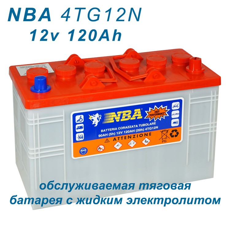 аккумулятор тяговый NBA 4 TG 12 N (12v 90/120Ah)