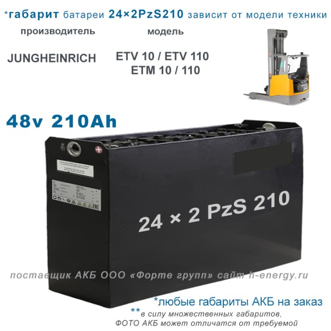 24×2 PzS 210 аккумулятор 48v 210Ah