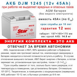 комплект ИБП Hiden HPS20-0612 с АКБ 45ah