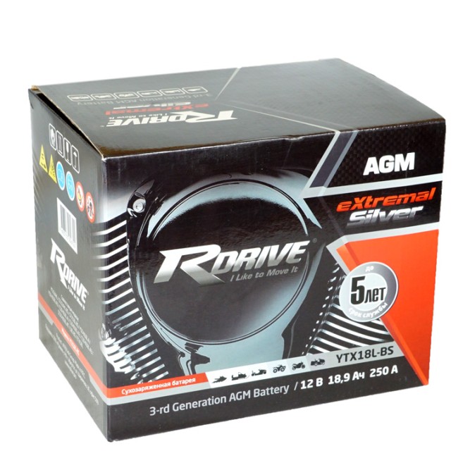 RDrive  Silver YTX18L-BS