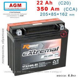 RDrive  Silver YTX24HL-BS