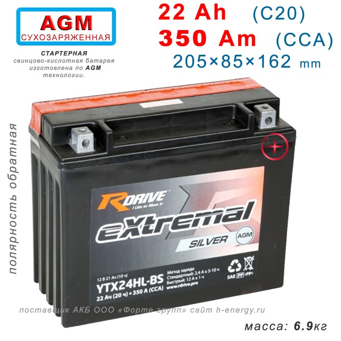 RDrive  Silver YTX24HL-BS