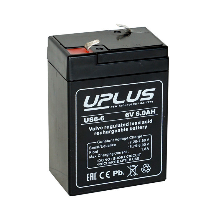 UPLUS US6-6 аккумулятор на 6 вольт, емкость 6 Ач.