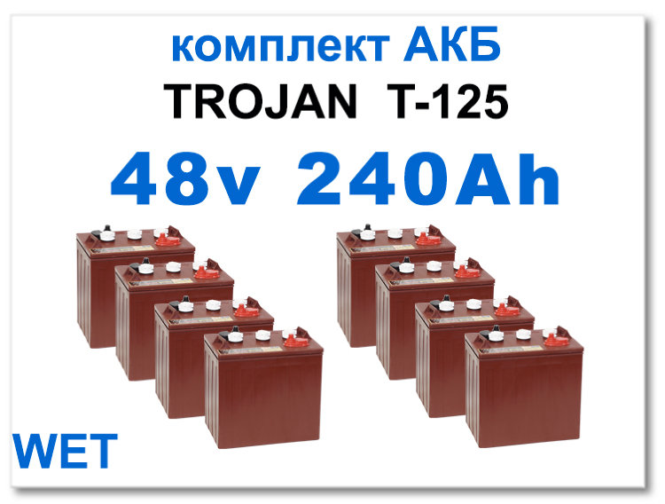 48v 240Ah Trojan T125 комплект тяговых батарей