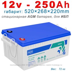 Аккумулятор VEKTOR GPL 12-250S (12v 250Ah)