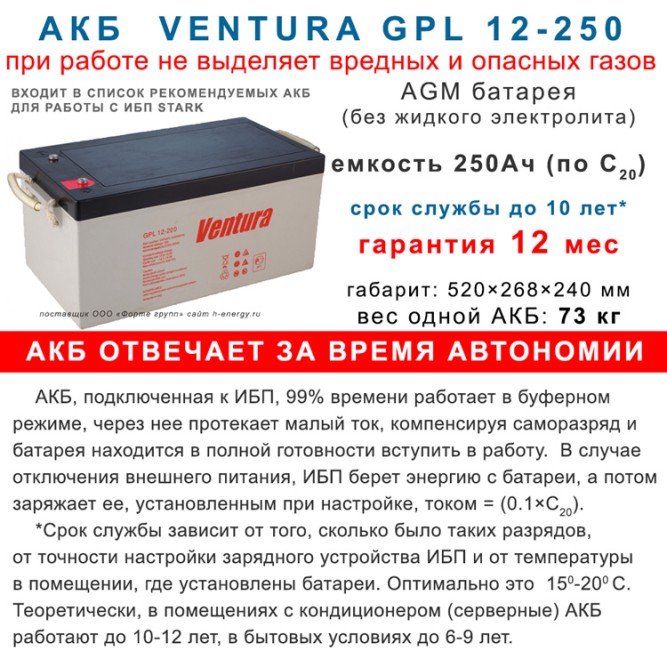 на дом Stark 6200 INV (On-Line) с 4×250Ah АКБ
