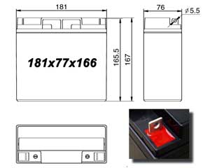 Размеры аккумулятора 12v 17ah.